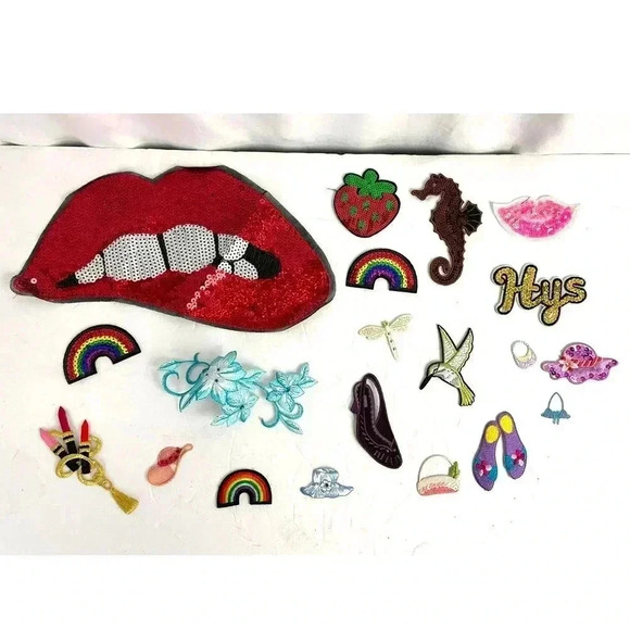 20 PC Assorted Sewing Applique Patches Iron on Sew On NEW Mixed - Picture 1 of 8
